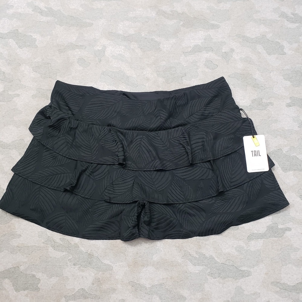 Tail Skort Womens XL Black Ruffel Pull On NWT Tennis Golf Pickleball